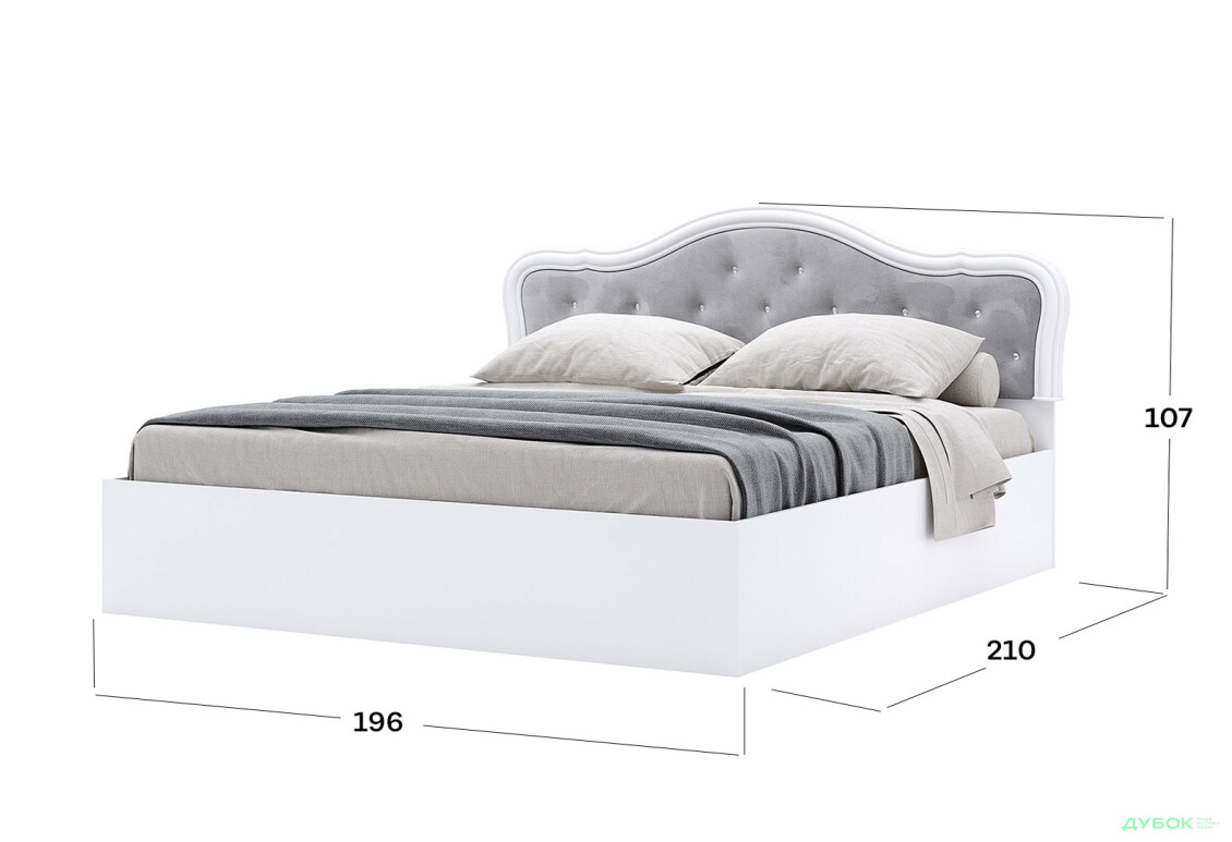 Зображення 3 - Ліжко MiroMark Луїза 180х200 см підйомне, біле