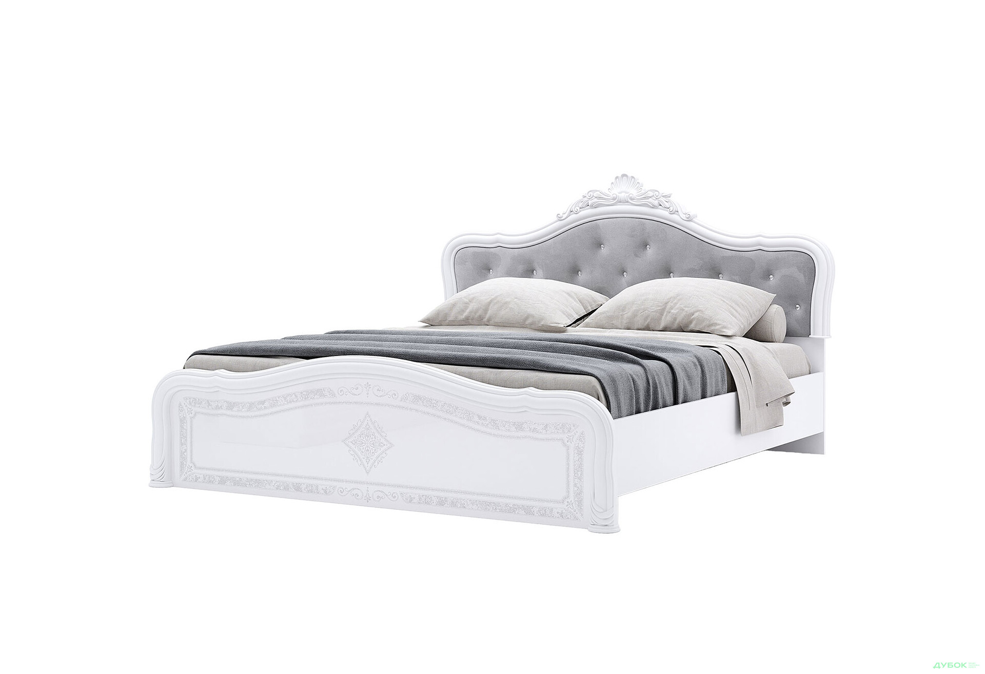 Зображення 1 - Ліжко MiroMark Луїза Люкс (без вкладу) з короною 160х200 см, біле