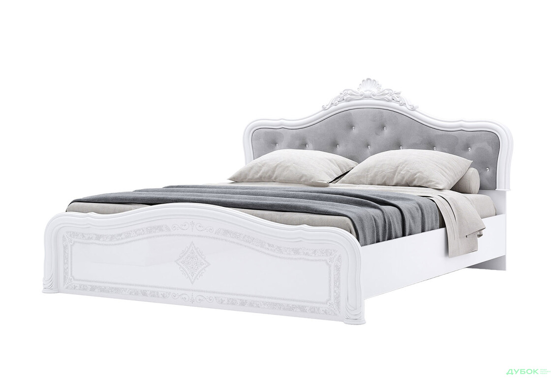 Ліжко MiroMark Луїза Люкс (без вкладу) з короною 180х200 см, біле