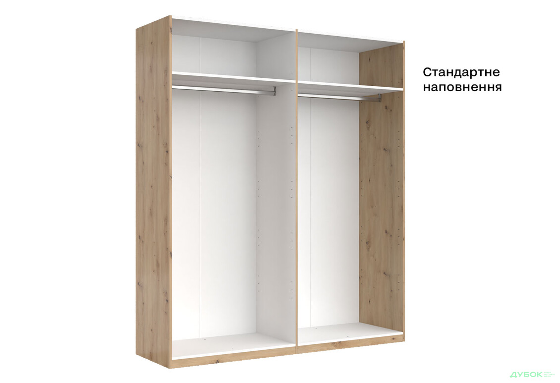Шафа MiroMark Тедді 4-дверна із дзеркалом 179 см дуб артізан, серія Н - Зображення 8 Зображення 8 - Шафа MiroMark Тедді 4-дверна із дзеркалом 179 см дуб артізан, серія Н