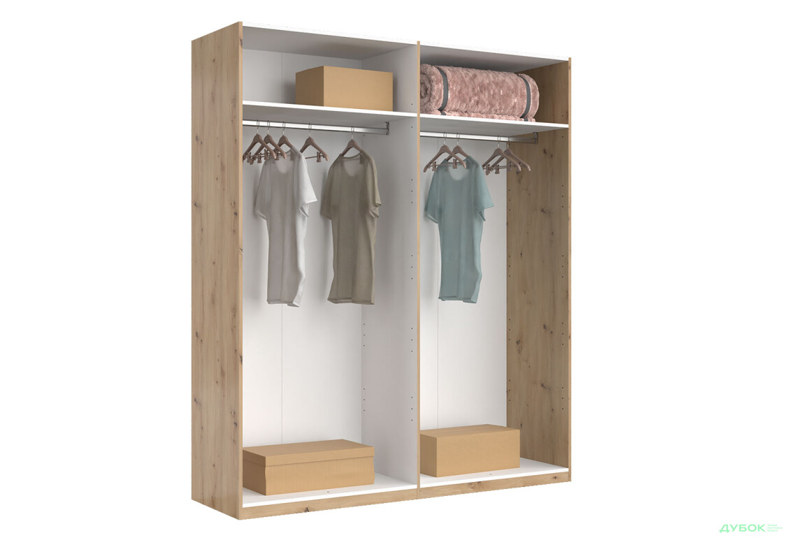 Шафа MiroMark Тедді 4-дверна із дзеркалом 179 см дуб артізан, серія Н - Зображення 5 Зображення 5 - Шафа MiroMark Тедді 4-дверна із дзеркалом 179 см дуб артізан, серія Н