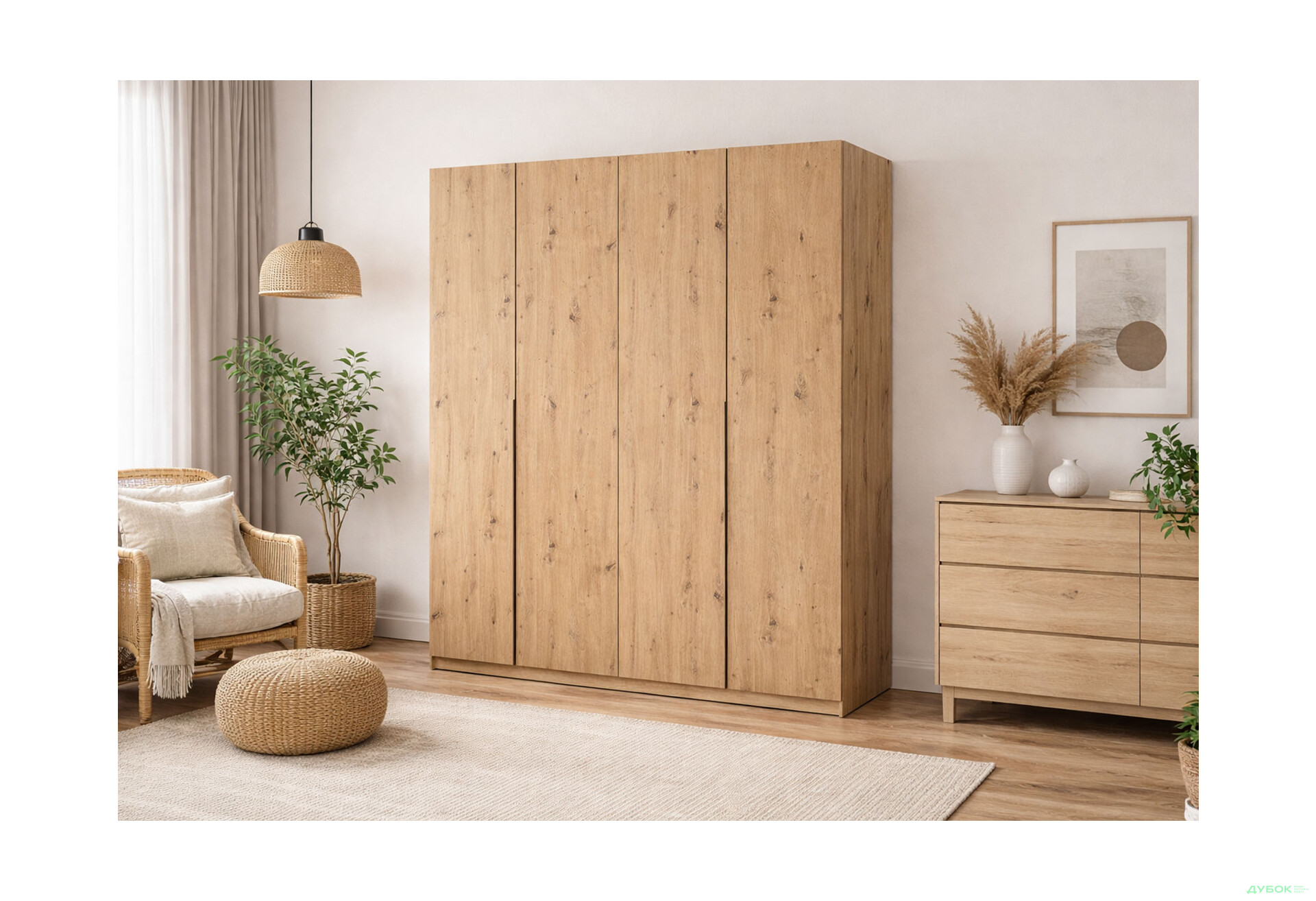 Изображение 2 - Шкаф МироМарк Тедди 4-дверный 179 см дуб артизан, серия Н
