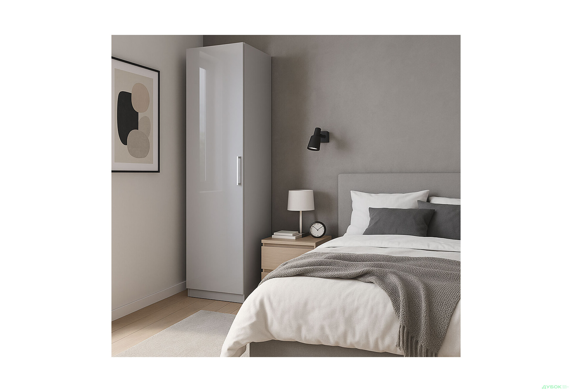 Зображення 2 - Шафа MiroMark Мегі / Megy 1-дверна 45 см глянець сірий шиншила, серія Н