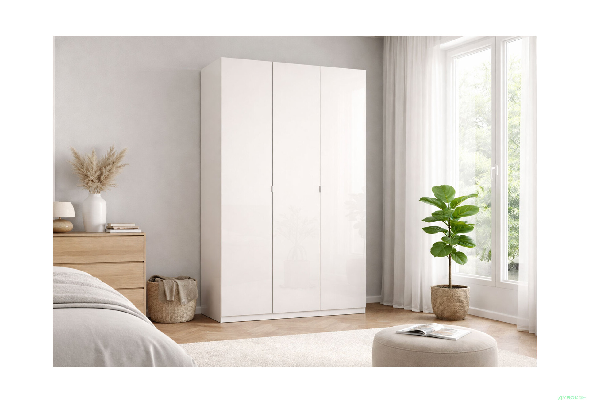 Зображення 2 - Шафа MiroMark Лілі / Lily 3-дверна 134 см, глянець кашемір, серія Н