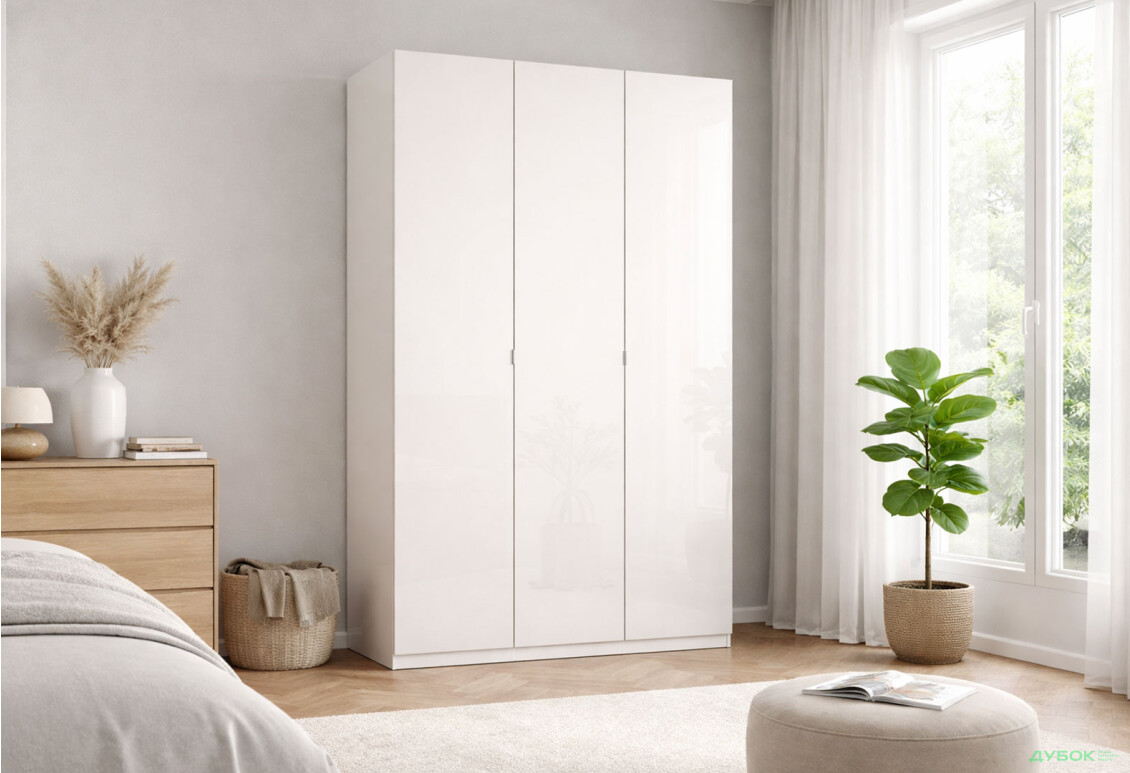 Зображення 2 - Шафа MiroMark Лілі / Lily 3-дверна 134 см, глянець кашемір, серія Н