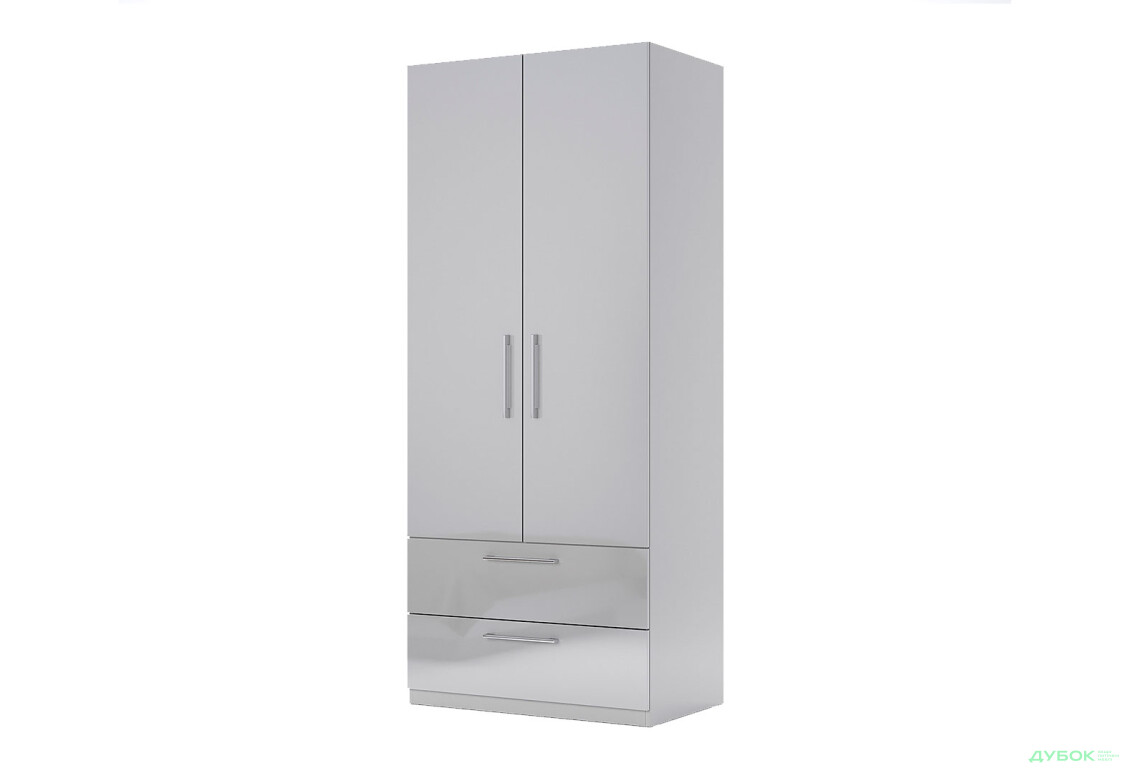 Шкаф МироМарк Меги / Megy 2-дверный с 2 ящиками 90 см глянец серый шиншилла, серия Н - Изображение 1 Изображение 1 - Шкаф МироМарк Меги / Megy 2-дверный с 2 ящиками 90 см глянец серый шиншилла, серия Н