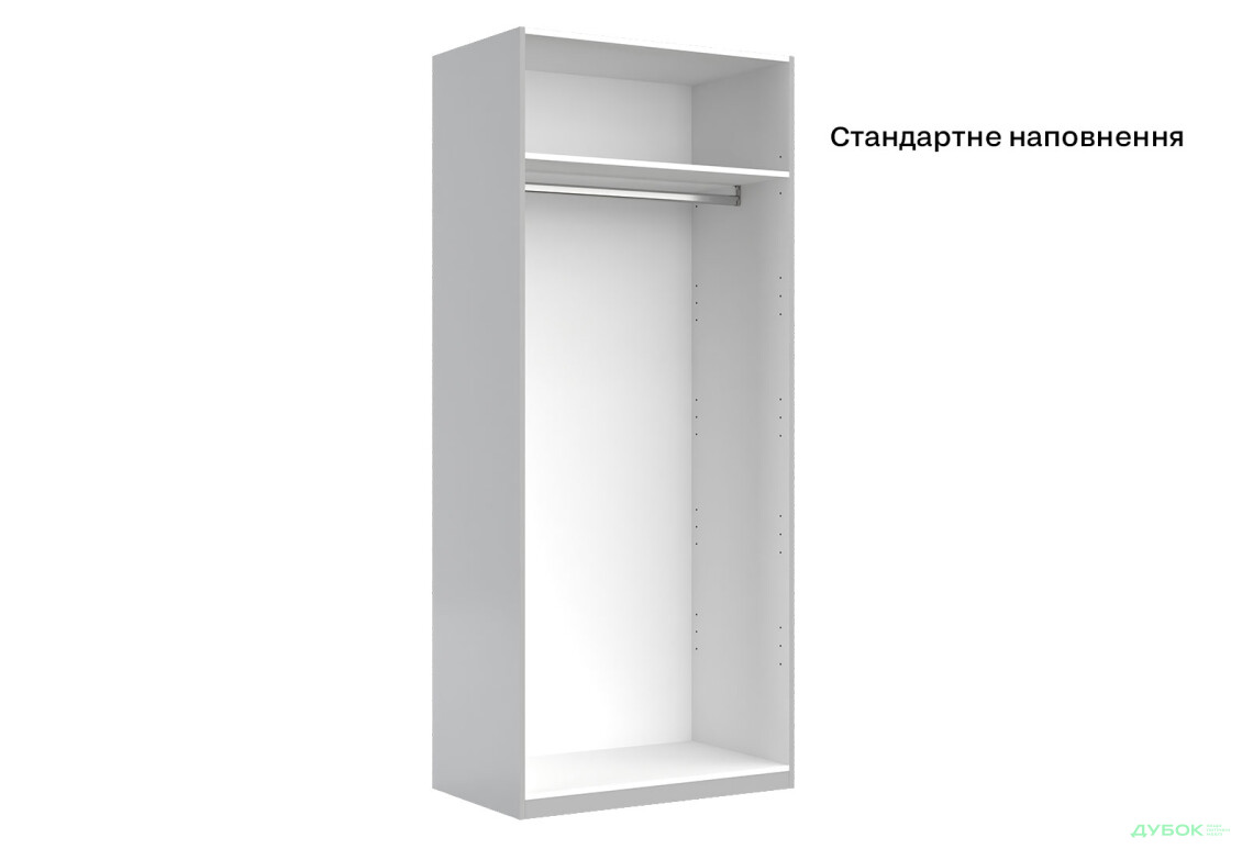 Шафа MiroMark Мегі / Megy 2-дверна 90 см глянець сірий шиншила, серія Н - Зображення 6 Зображення 6 - Шафа MiroMark Мегі / Megy 2-дверна 90 см глянець сірий шиншила, серія Н
