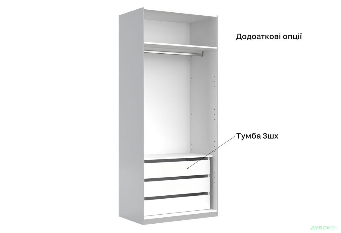 Шафа MiroMark Мегі / Megy 2-дверна 90 см глянець сірий шиншила, серія Н - Зображення 10 Зображення 10 - Шафа MiroMark Мегі / Megy 2-дверна 90 см глянець сірий шиншила, серія Н