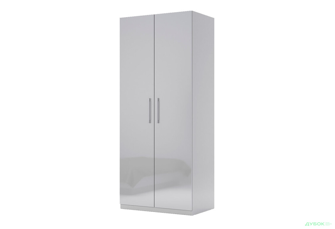 Шафа MiroMark Мегі / Megy 2-дверна 90 см глянець сірий шиншила, серія Н - Зображення 1 Зображення 1 - Шафа MiroMark Мегі / Megy 2-дверна 90 см глянець сірий шиншила, серія Н