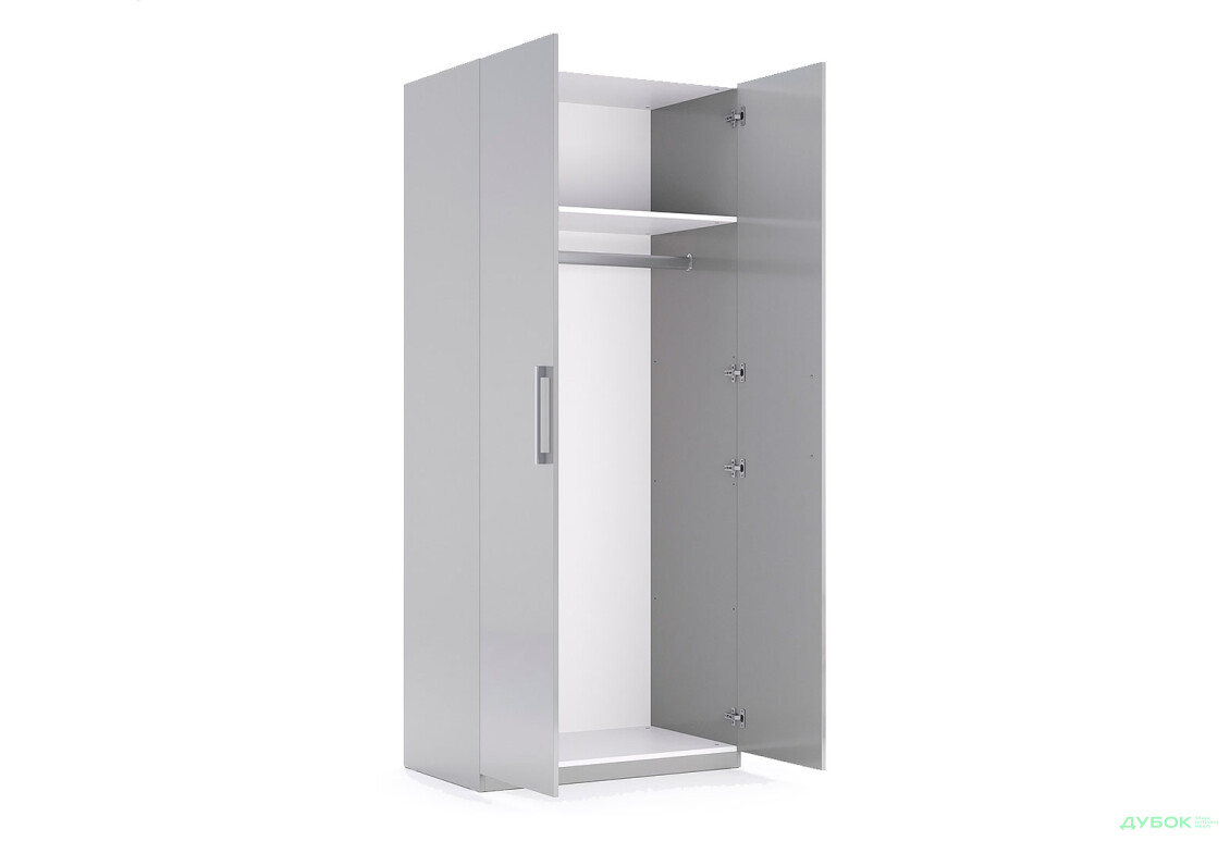 Шафа MiroMark Мегі / Megy 2-дверна 90 см глянець сірий шиншила, серія Н - Зображення 3 Зображення 3 - Шафа MiroMark Мегі / Megy 2-дверна 90 см глянець сірий шиншила, серія Н