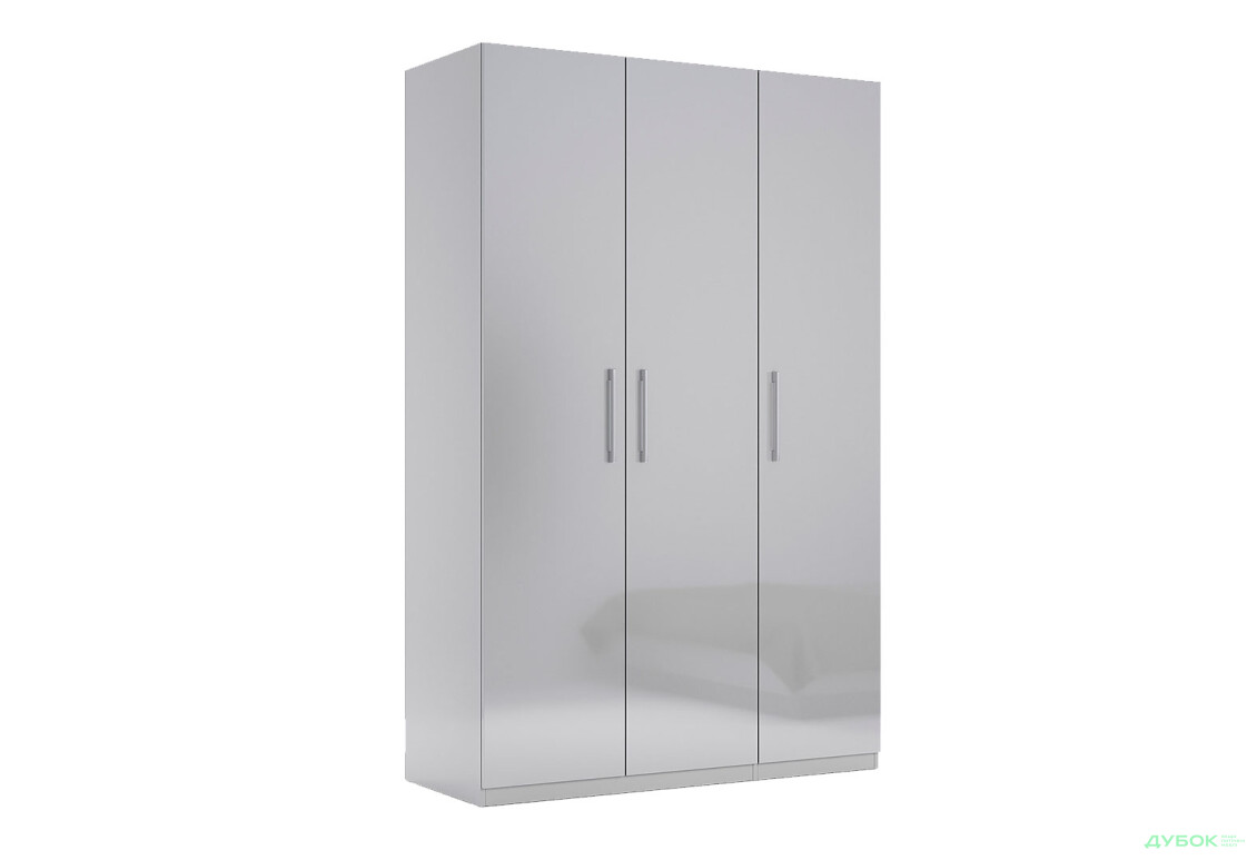 Шафа MiroMark Мегі / Megy 3-дверна 134 см глянець сірий шиншила, серія Н - Зображення 3 Зображення 3 - Шафа MiroMark Мегі / Megy 3-дверна 134 см глянець сірий шиншила, серія Н