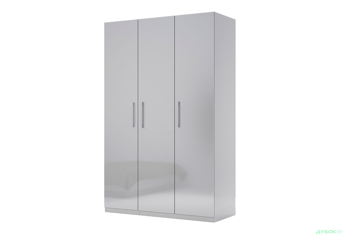 Шафа MiroMark Мегі / Megy 3-дверна 134 см глянець сірий шиншила, серія Н - Зображення 1 Зображення 1 - Шафа MiroMark Мегі / Megy 3-дверна 134 см глянець сірий шиншила, серія Н