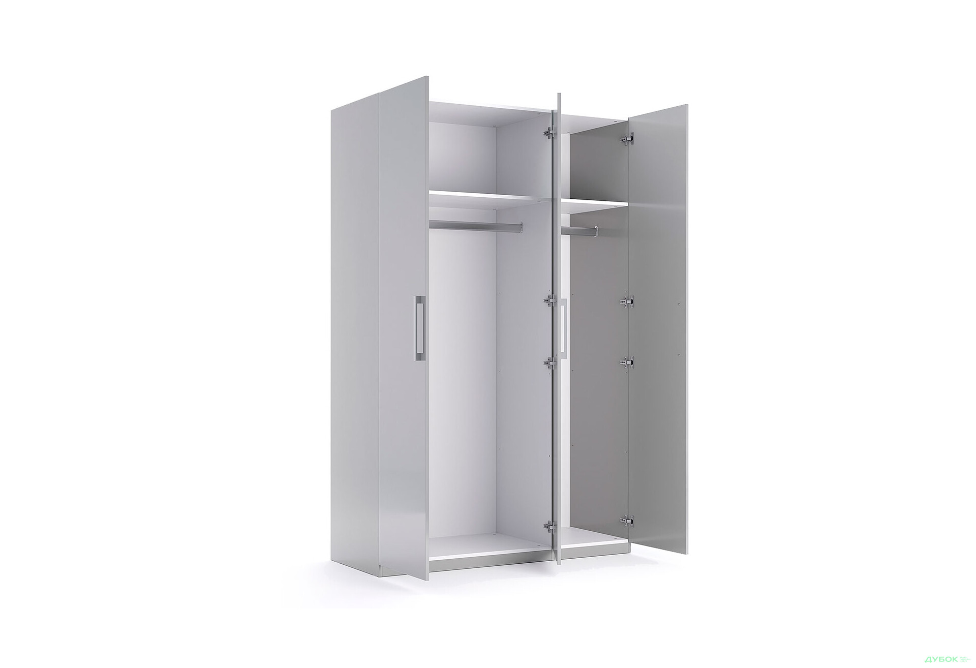 Шафа MiroMark Мегі / Megy 3-дверна 134 см глянець сірий шиншила, серія Н - Зображення 4 Зображення 4 - Шафа MiroMark Мегі / Megy 3-дверна 134 см глянець сірий шиншила, серія Н