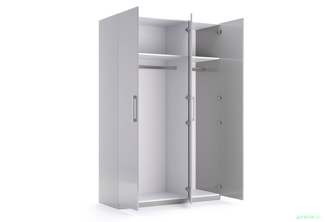 Шафа MiroMark Мегі / Megy 3-дверна 134 см глянець сірий шиншила, серія Н - Зображення 4 Зображення 4 - Шафа MiroMark Мегі / Megy 3-дверна 134 см глянець сірий шиншила, серія Н