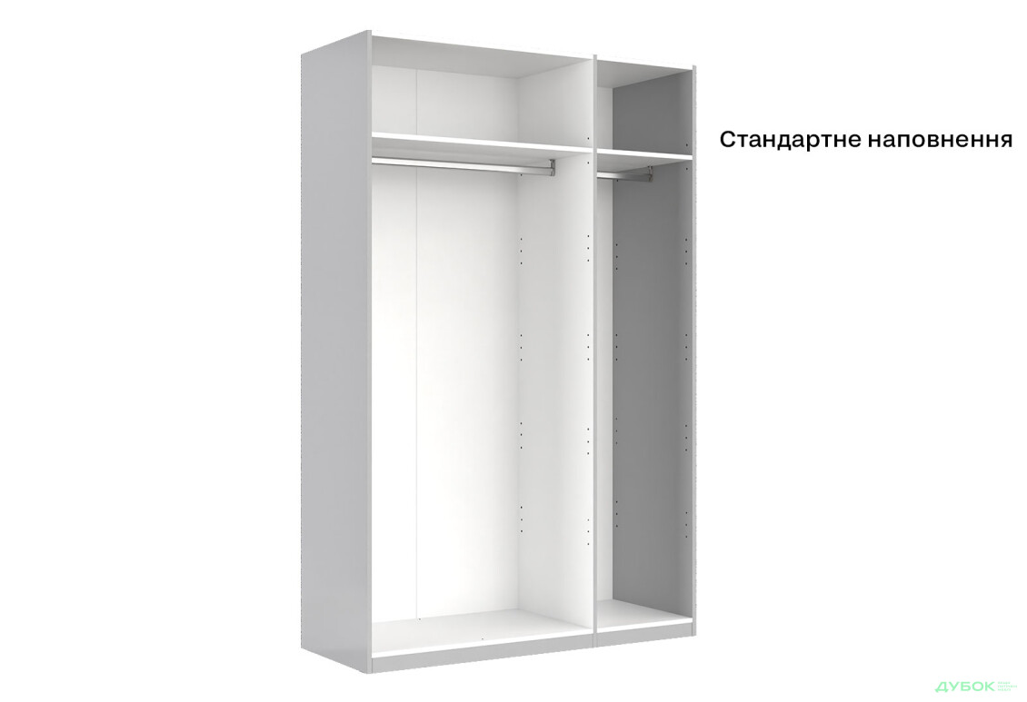 Шафа MiroMark Мегі / Megy 3-дверна 134 см глянець сірий шиншила, серія Н - Зображення 6 Зображення 6 - Шафа MiroMark Мегі / Megy 3-дверна 134 см глянець сірий шиншила, серія Н