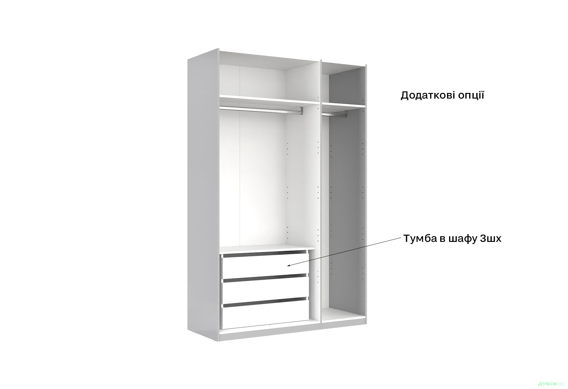 Шафа MiroMark Мегі / Megy 3-дверна 134 см глянець сірий шиншила, серія Н - Зображення 19 Зображення 19 - Шафа MiroMark Мегі / Megy 3-дверна 134 см глянець сірий шиншила, серія Н