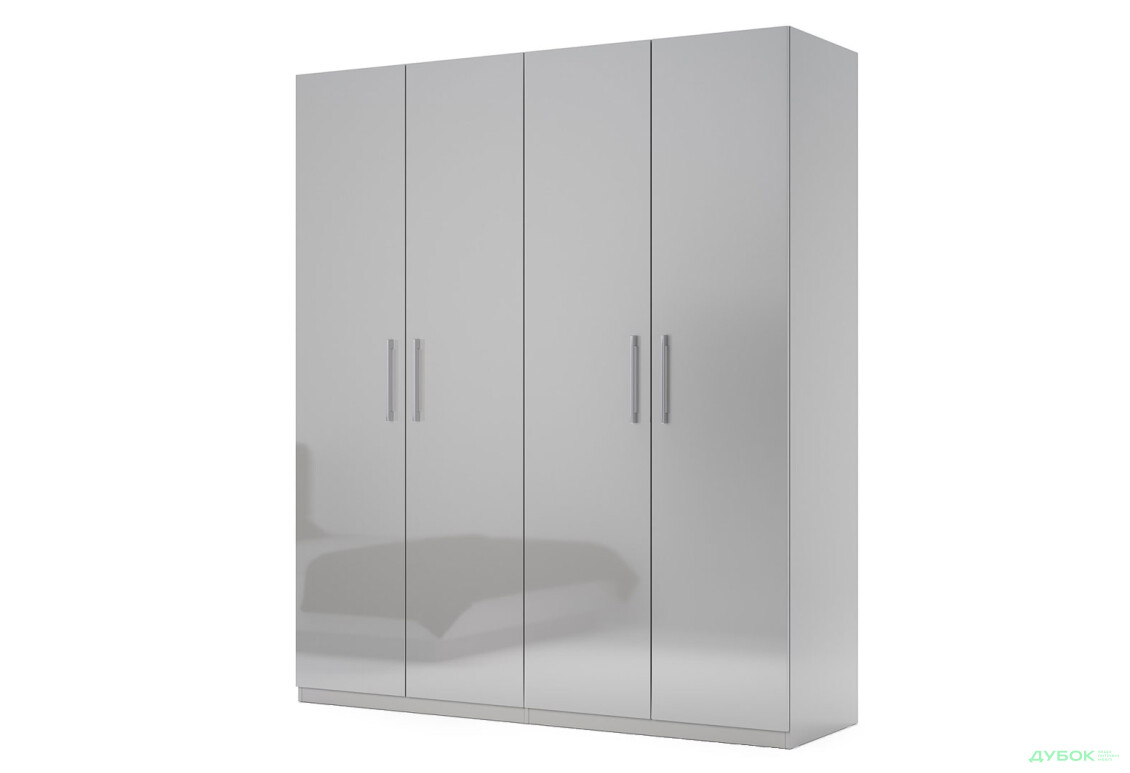 Шафа MiroMark Мегі / Megy 4-дверна 179 см, глянець сірий шиншила, серія Н - Зображення 1 Зображення 1 - Шафа MiroMark Мегі / Megy 4-дверна 179 см, глянець сірий шиншила, серія Н