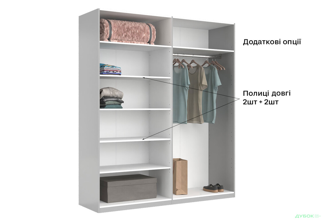 Шафа MiroMark Мегі / Megy 4-дверна 179 см, глянець сірий шиншила, серія Н - Зображення 8 Зображення 8 - Шафа MiroMark Мегі / Megy 4-дверна 179 см, глянець сірий шиншила, серія Н