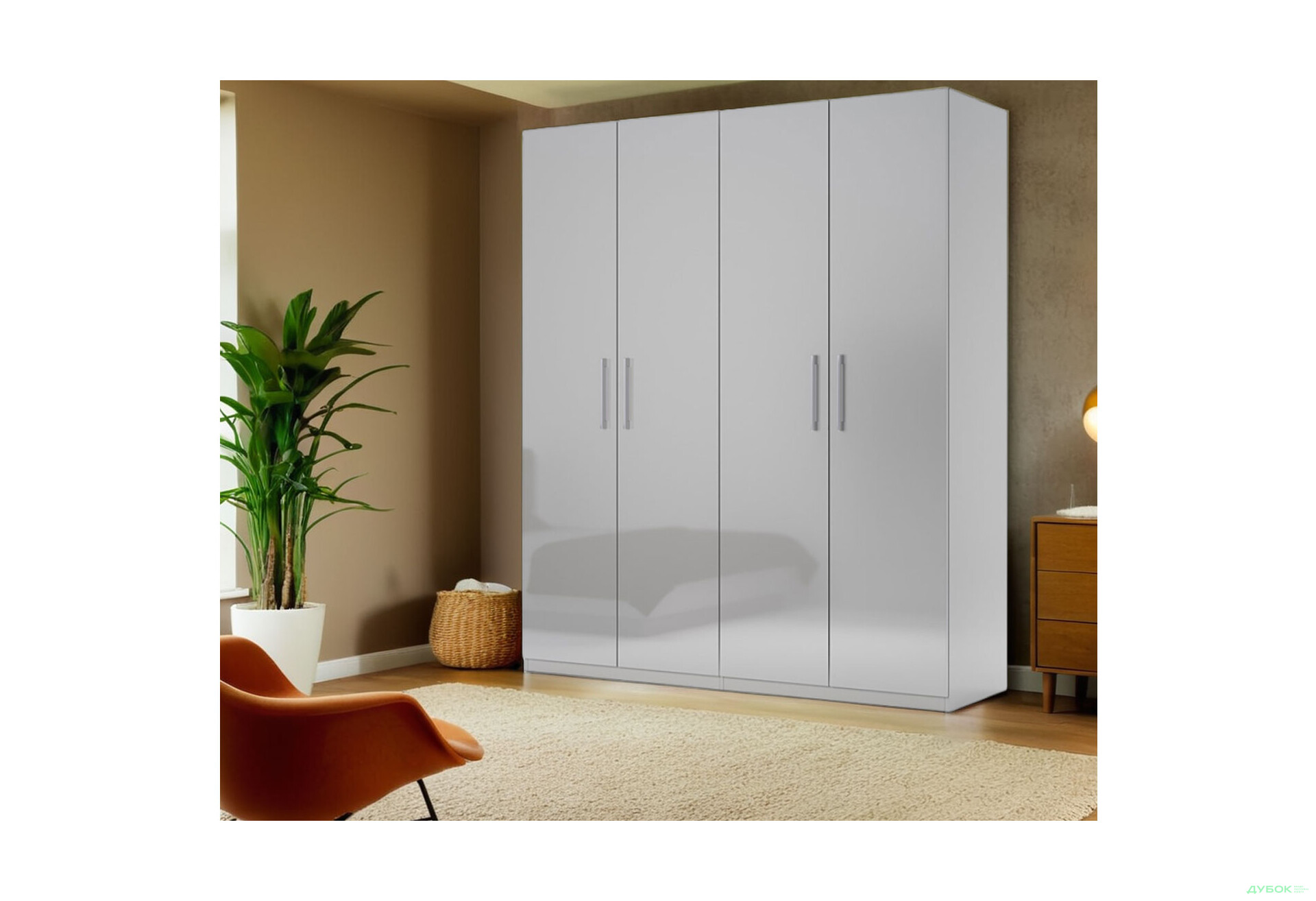 Шафа MiroMark Мегі / Megy 4-дверна 179 см, глянець сірий шиншила, серія Н - Зображення 2 Зображення 2 - Шафа MiroMark Мегі / Megy 4-дверна 179 см, глянець сірий шиншила, серія Н