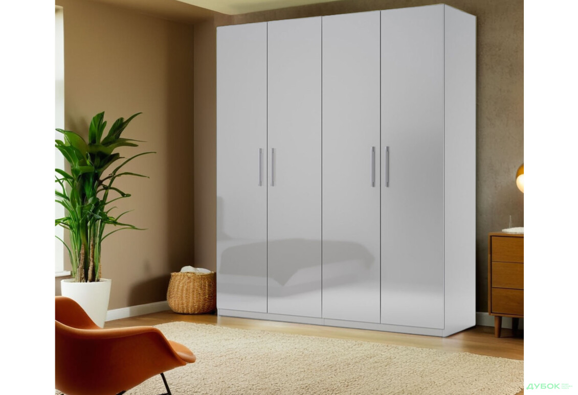 Шафа MiroMark Мегі / Megy 4-дверна 179 см, глянець сірий шиншила, серія Н - Зображення 2 Зображення 2 - Шафа MiroMark Мегі / Megy 4-дверна 179 см, глянець сірий шиншила, серія Н