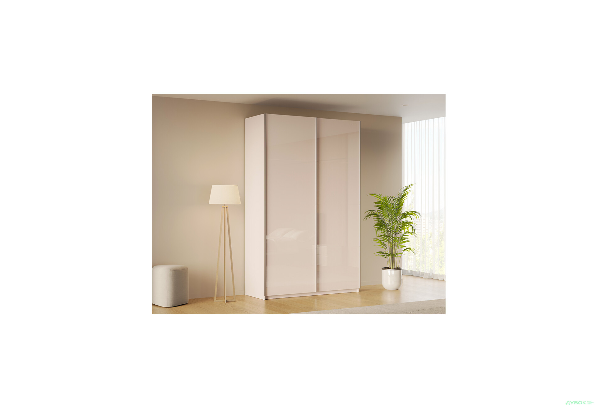 Зображення 2 - Шафа-купе MiroMark Лілі / Lily 2-дверна 150х240 см, глянець кашемір, серія Н