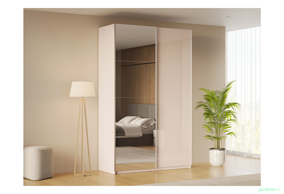 Шкаф-купе MiroMark Лили / Lily с зеркалом 2-дверный 150х240 см, глянец кашемир, серия Н - Изображение 2 Изображение 2 - Шкаф-купе MiroMark Лили / Lily с зеркалом 2-дверный 150х240 см, глянец кашемир, серия Н