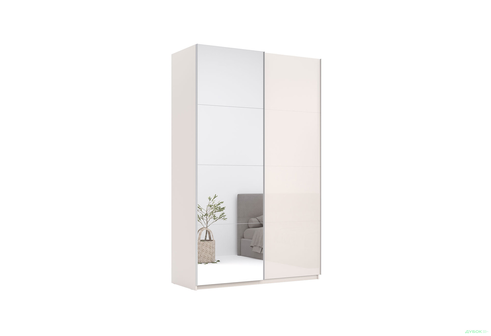 Шкаф-купе MiroMark Лили / Lily с зеркалом 2-дверный 150х240 см, глянец кашемир, серия Н - Изображение 1 Изображение 1 - Шкаф-купе MiroMark Лили / Lily с зеркалом 2-дверный 150х240 см, глянец кашемир, серия Н