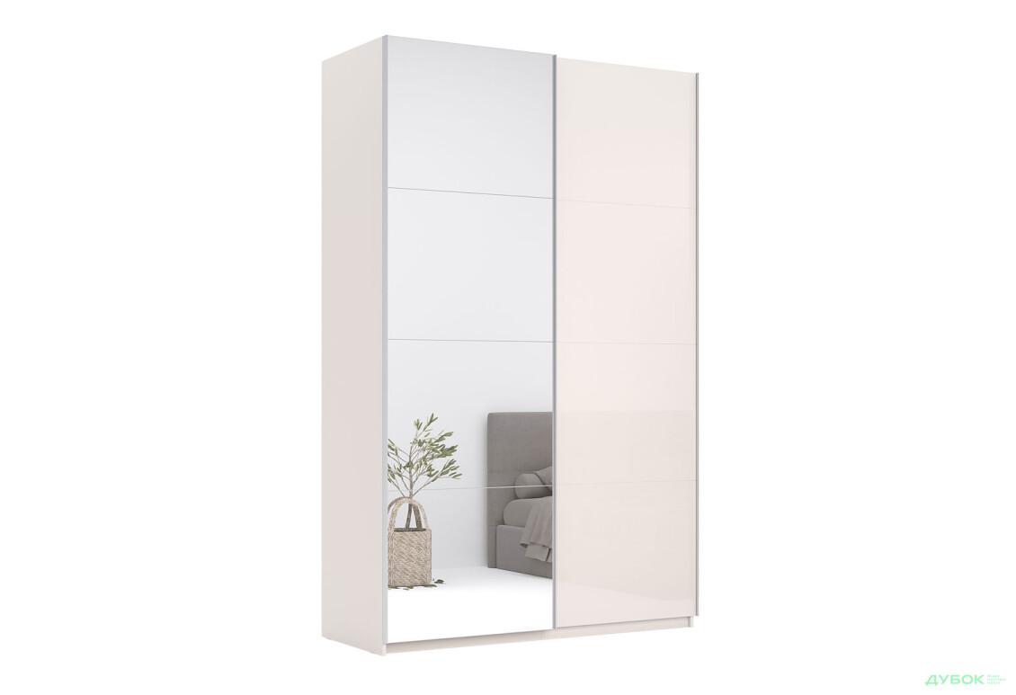 Шкаф-купе MiroMark Лили / Lily с зеркалом 2-дверный 150х240 см, глянец кашемир, серия Н - Изображение 1 Изображение 1 - Шкаф-купе MiroMark Лили / Lily с зеркалом 2-дверный 150х240 см, глянец кашемир, серия Н
