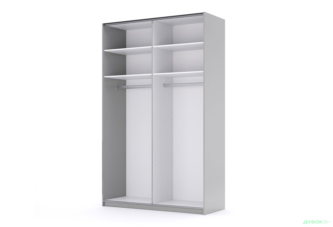 Шафа-купе MiroMark Мегі / Megy 2-дверна 150х240 см глянець сірий шиншила / дзеркало - Зображення 2 Зображення 2 - Шафа-купе MiroMark Мегі / Megy 2-дверна 150х240 см глянець сірий шиншила / дзеркало