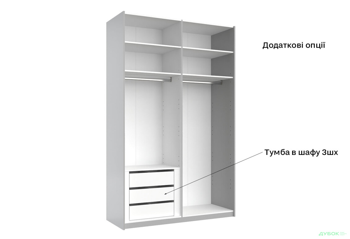 Шафа-купе MiroMark Мегі / Megy 2-дверна 150х240 см глянець сірий шиншила / дзеркало - Зображення 12 Зображення 12 - Шафа-купе MiroMark Мегі / Megy 2-дверна 150х240 см глянець сірий шиншила / дзеркало