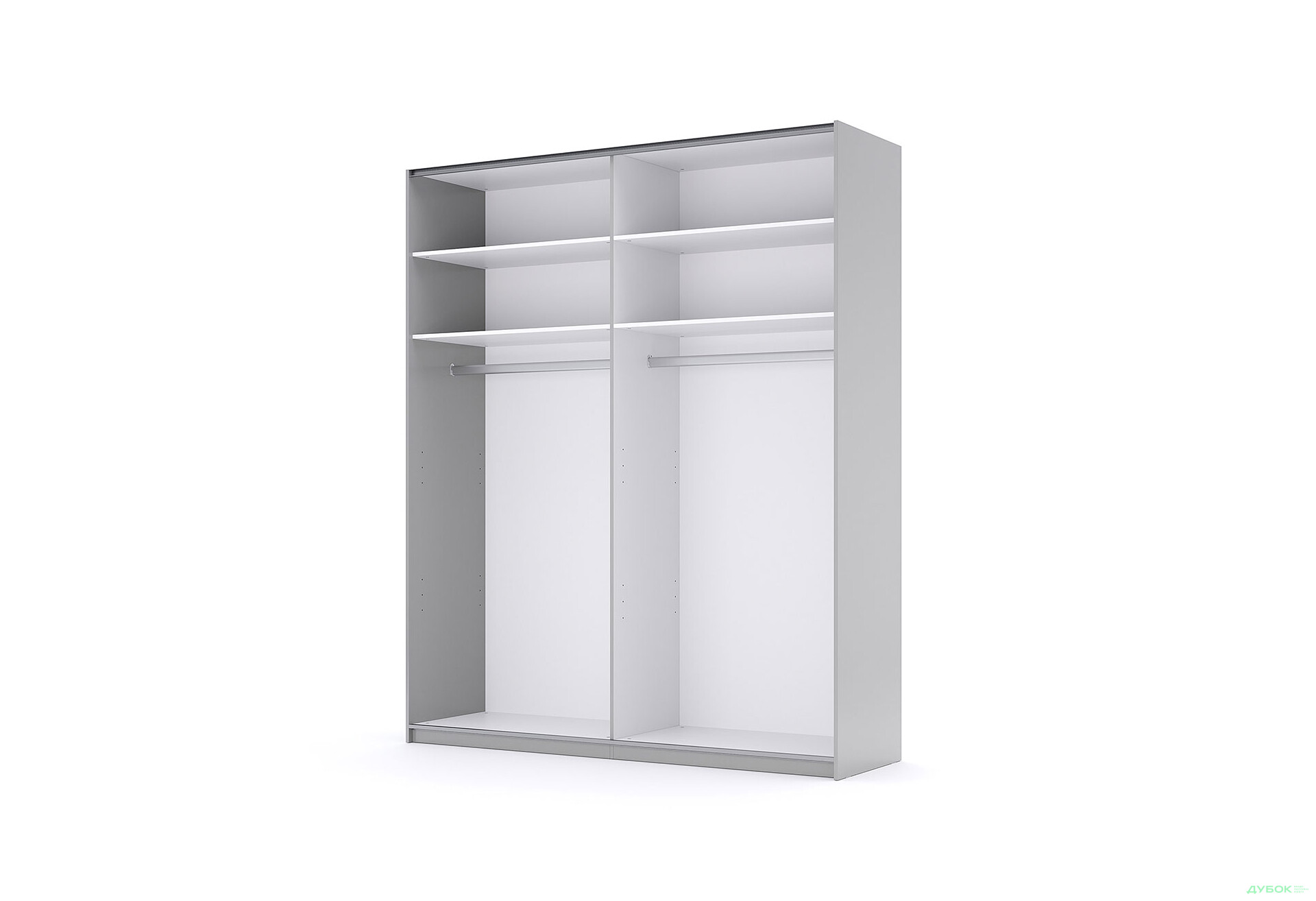 Шафа-купе MiroMark Мегі / Megy 2-дверна 200х240 см глянець сірий шиншила / дзеркало - Зображення 2 Зображення 2 - Шафа-купе MiroMark Мегі / Megy 2-дверна 200х240 см глянець сірий шиншила / дзеркало