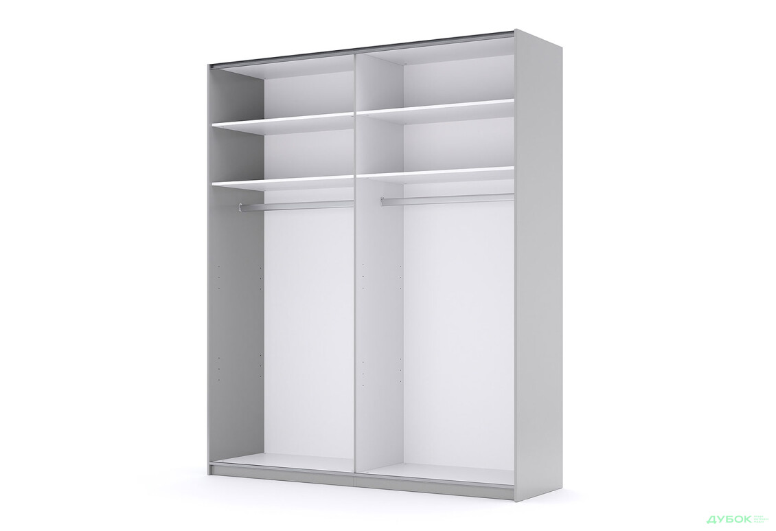 Шафа-купе MiroMark Мегі / Megy 2-дверна 200х240 см глянець сірий шиншила / дзеркало - Зображення 2 Зображення 2 - Шафа-купе MiroMark Мегі / Megy 2-дверна 200х240 см глянець сірий шиншила / дзеркало