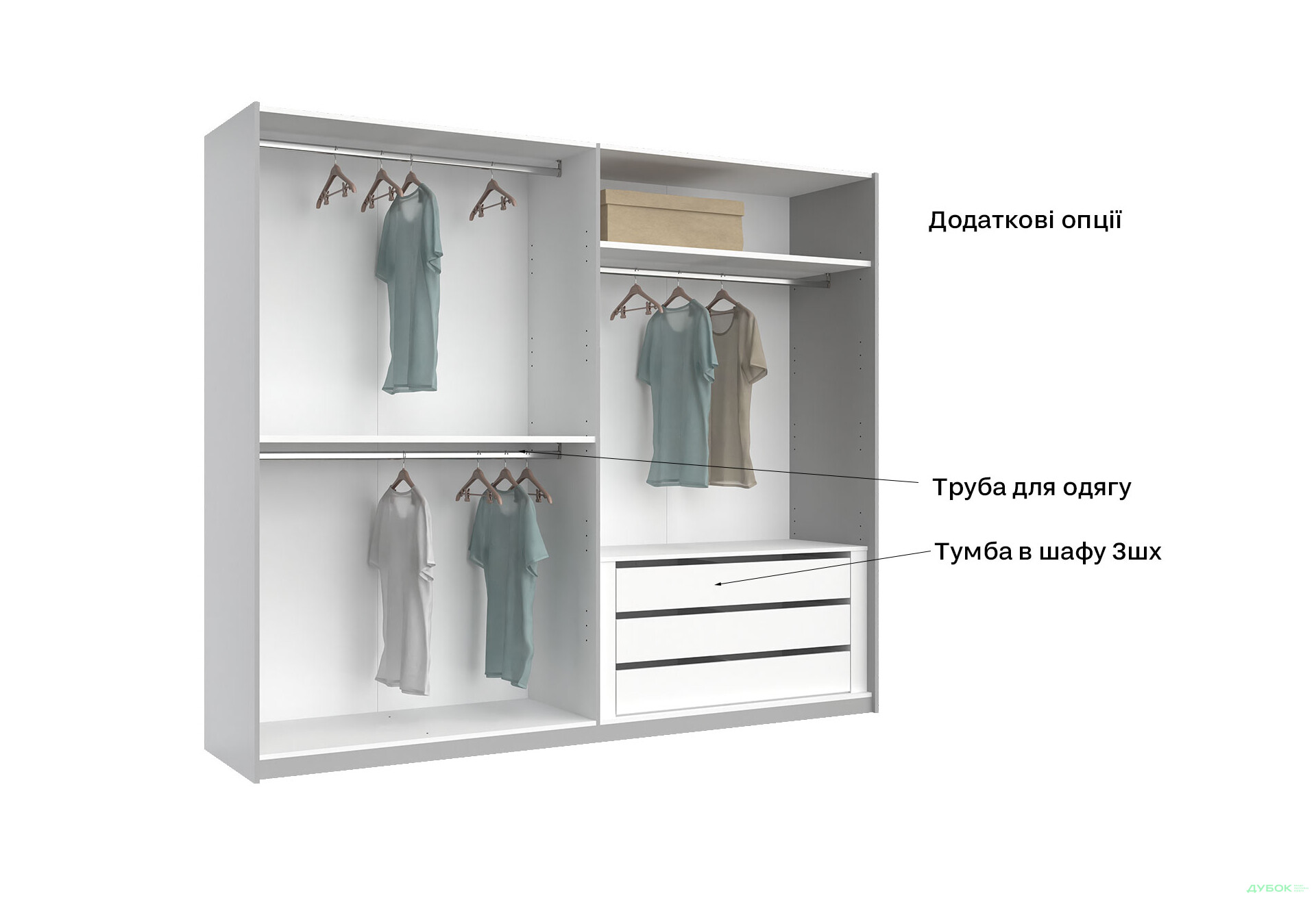 Зображення 6 - Шафа-купе MiroMark Мегі / Megy 3-дверна 250х210 см глянець сірий шиншила / дзеркало