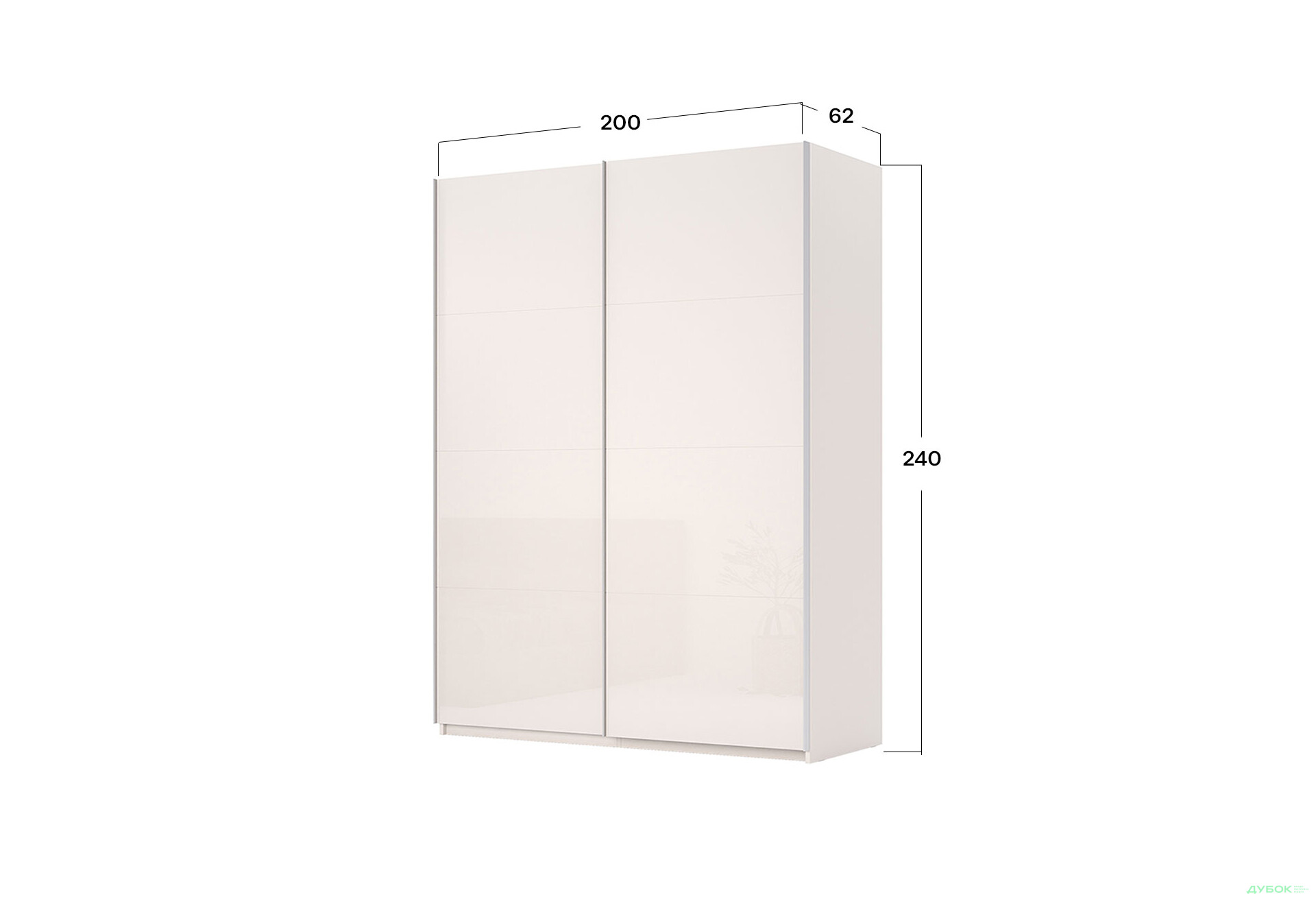 Шкаф-купе MiroMark Лили / Lily 2-дверный 200х240 см, глянец кашемир, серия Н - Изображение 3 Изображение 3 - Шкаф-купе MiroMark Лили / Lily 2-дверный 200х240 см, глянец кашемир, серия Н