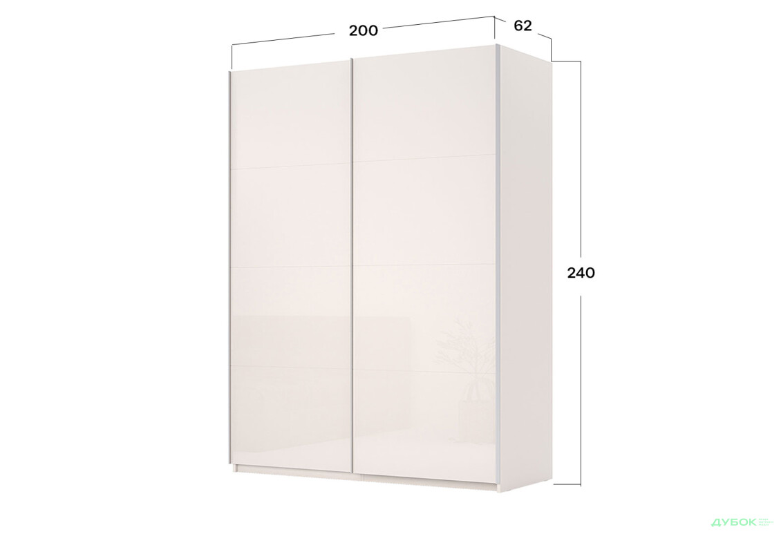 Изображение 3 - Шкаф-купе MiroMark Лили / Lily 2-дверный 200х240 см, глянец кашемир, серия Н