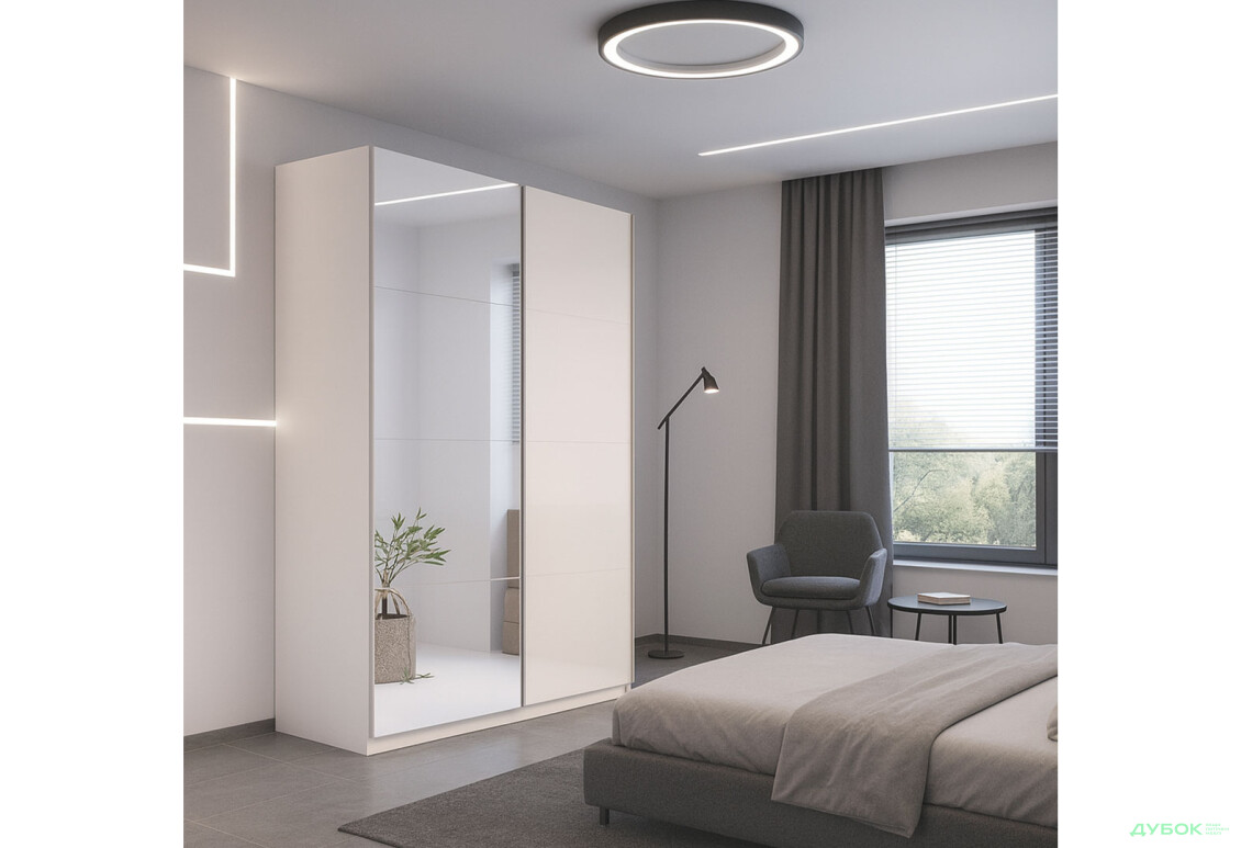 Изображение 2 - Шкаф-купе MiroMark Лили / Lily с зеркалом 2-дверный 200х240 см, глянец кашемир, серия Н