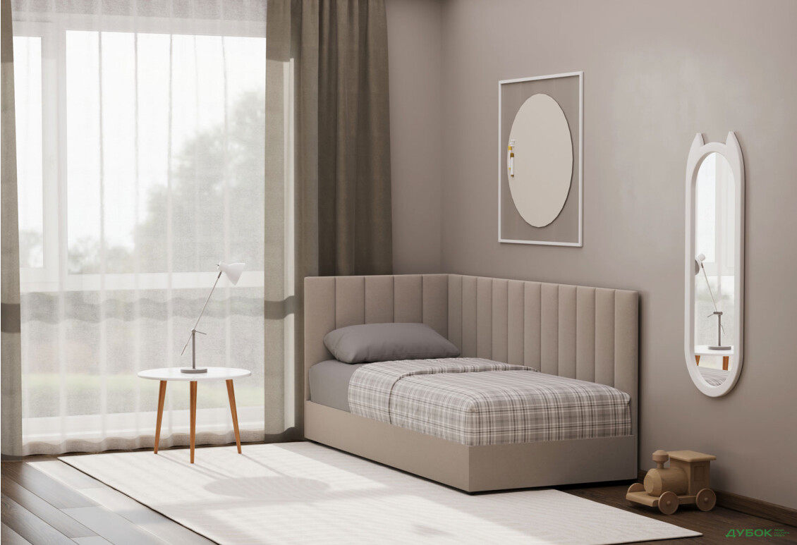 Ліжко-подіум Vika Перлина 90х200 см підйомне з матрацом, збірка ліва, бежеве (Zenit 26) - Зображення 2 Зображення 2 - Ліжко-подіум Vika Перлина 90х200 см підйомне з матрацом, збірка ліва, бежеве (Zenit 26)