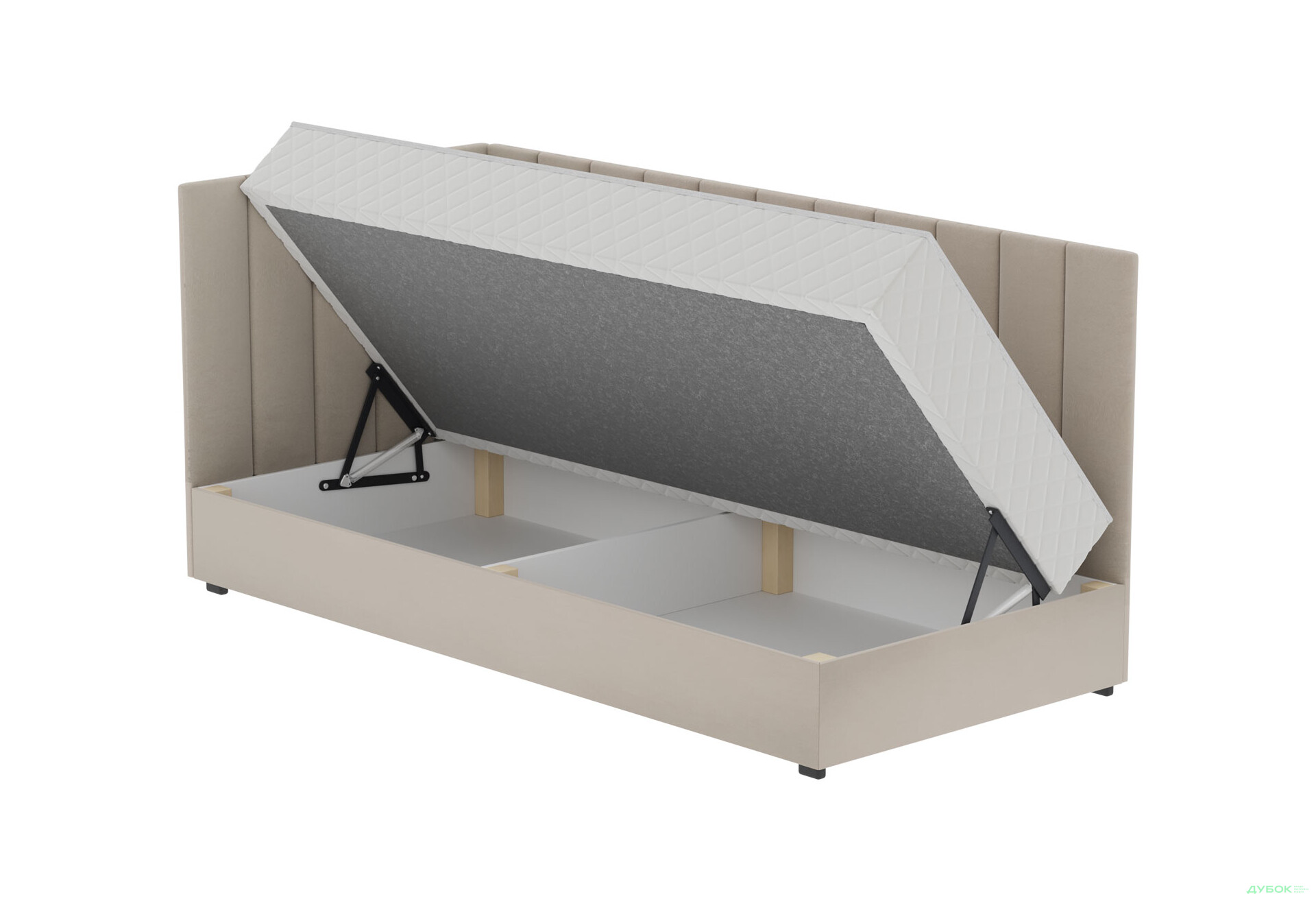 Ліжко-подіум Vika Перлина 90х200 см підйомне з матрацом, збірка ліва, бежеве (Zenit 26) - Зображення 5 Зображення 5 - Ліжко-подіум Vika Перлина 90х200 см підйомне з матрацом, збірка ліва, бежеве (Zenit 26)