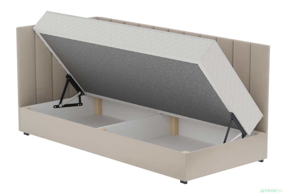 Ліжко-подіум Vika Перлина 90х200 см підйомне з матрацом, збірка ліва, бежеве (Zenit 26) - Зображення 5 Зображення 5 - Ліжко-подіум Vika Перлина 90х200 см підйомне з матрацом, збірка ліва, бежеве (Zenit 26)