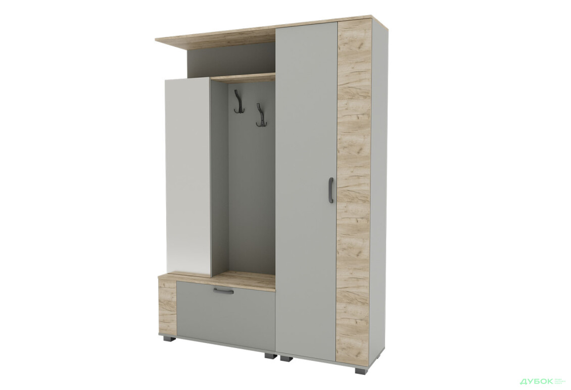 Передпокій Garant Міра 150 см шиншила грей / дуб крафт сірий, правостороння