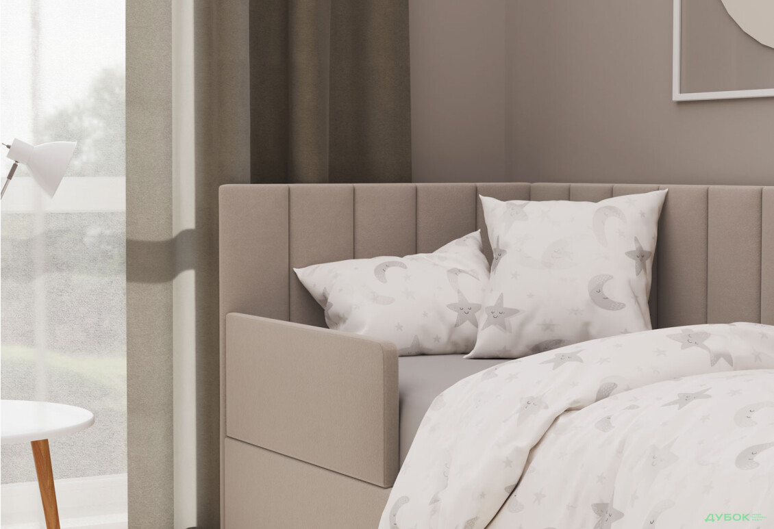 Ліжко-подіум Vika Перлина New 90х200 см підйомне з бортиком, без матрацу, збірка ліва, бежеве (Zenit 26) - Зображення 3 Зображення 3 - Ліжко-подіум Vika Перлина New 90х200 см підйомне з бортиком, без матрацу, збірка ліва, бежеве (Zenit 26)