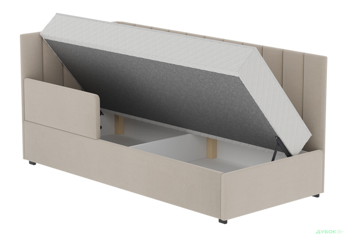 Ліжко-подіум Vika Перлина New 90х200 см підйомне з бортиком, без матрацу, збірка ліва, бежеве (Zenit 26) - Зображення 5 Зображення 5 - Ліжко-подіум Vika Перлина New 90х200 см підйомне з бортиком, без матрацу, збірка ліва, бежеве (Zenit 26)