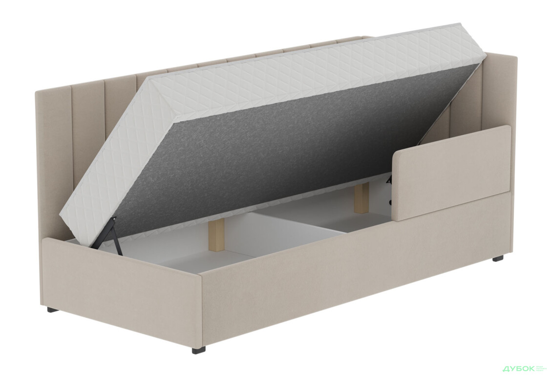 Ліжко-подіум Vika Перлина New 90х200 см підйомне з бортиком, без матрацу, збірка права, бежеве (Zenit 26) - Зображення 5 Зображення 5 - Ліжко-подіум Vika Перлина New 90х200 см підйомне з бортиком, без матрацу, збірка права, бежеве (Zenit 26)