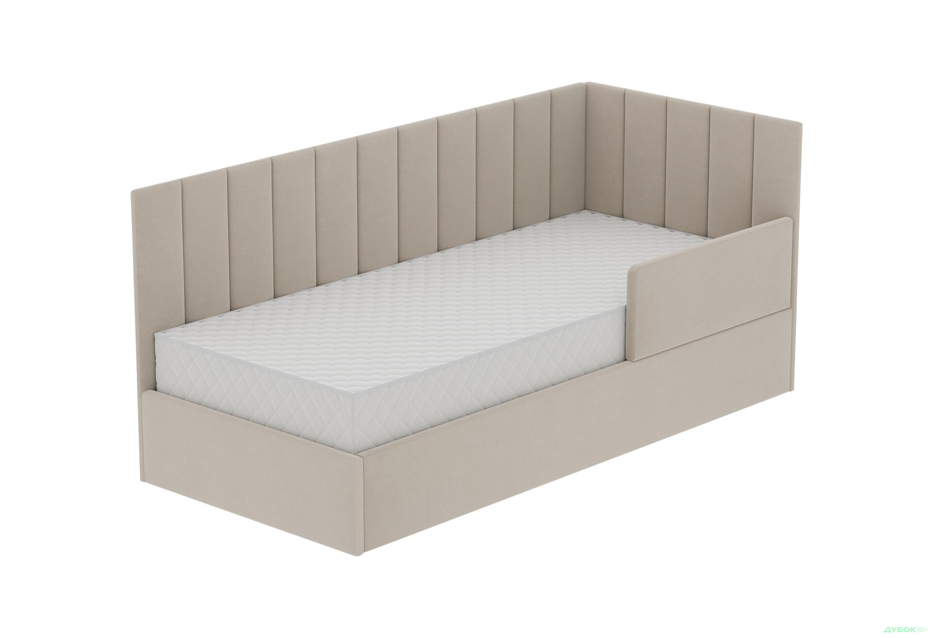 Ліжко-подіум Vika Перлина New 90х200 см підйомне з бортиком, без матрацу, збірка права, бежеве (Zenit 26) - Зображення 4 Зображення 4 - Ліжко-подіум Vika Перлина New 90х200 см підйомне з бортиком, без матрацу, збірка права, бежеве (Zenit 26)