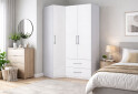 Зображення 2 - Шафа MiroMark Фемілі кутова 3-дверна з 2 шухлядами 100х148 см Біла, серія Н
