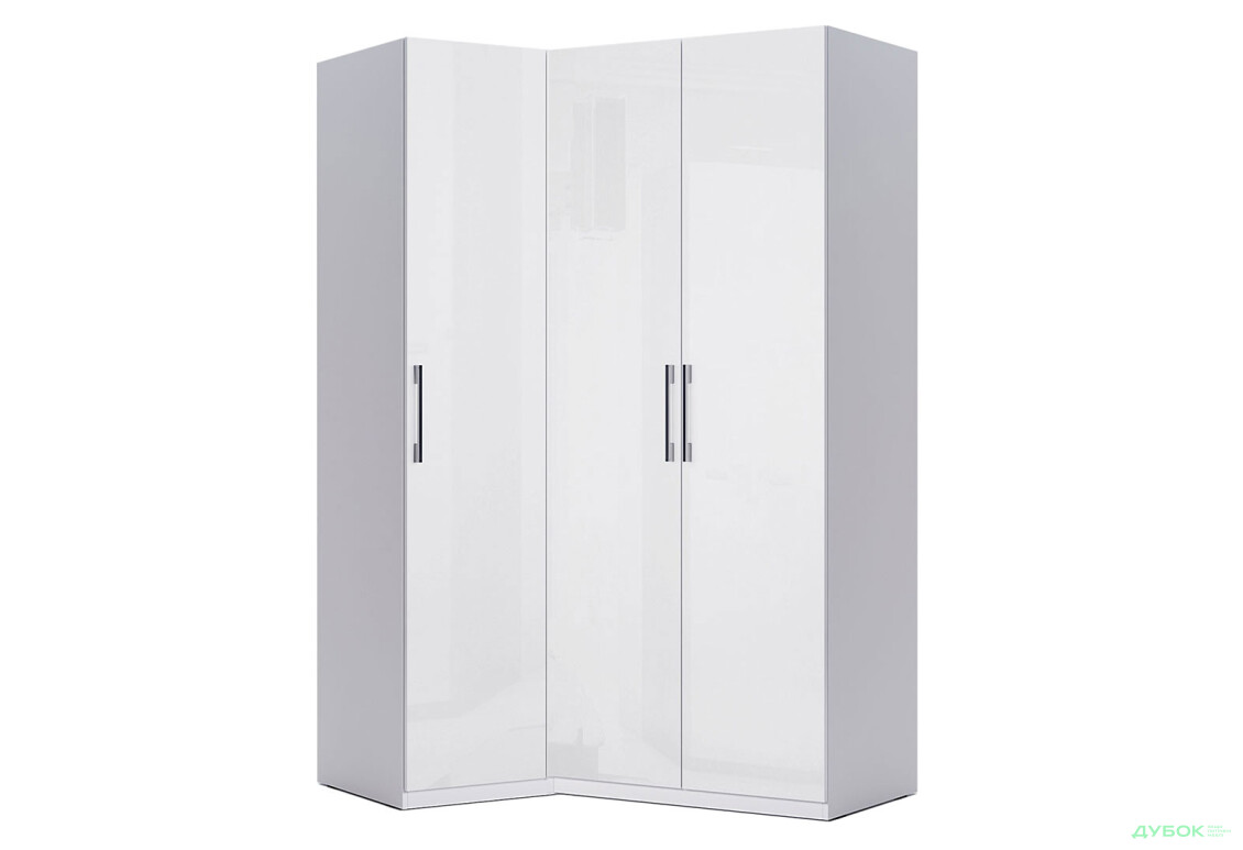 Шафа MiroMark Фемілі кутова 3-дверна 100х148 см Біла, серія Н - Зображення 1 Зображення 1 - Шафа MiroMark Фемілі кутова 3-дверна 100х148 см Біла, серія Н