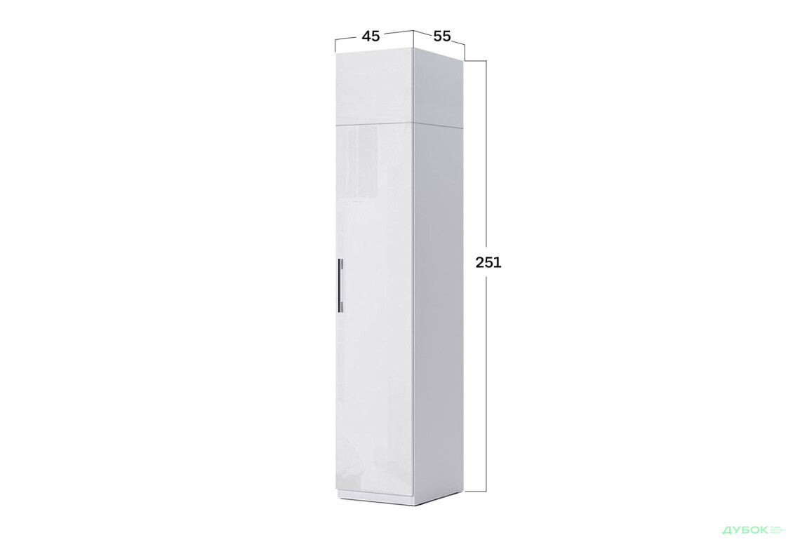 Шафа MiroMark Фемілі 1-дверна з антресолею 45 см Біла, серія Н - Зображення 4 Зображення 4 - Шафа MiroMark Фемілі 1-дверна з антресолею 45 см Біла, серія Н