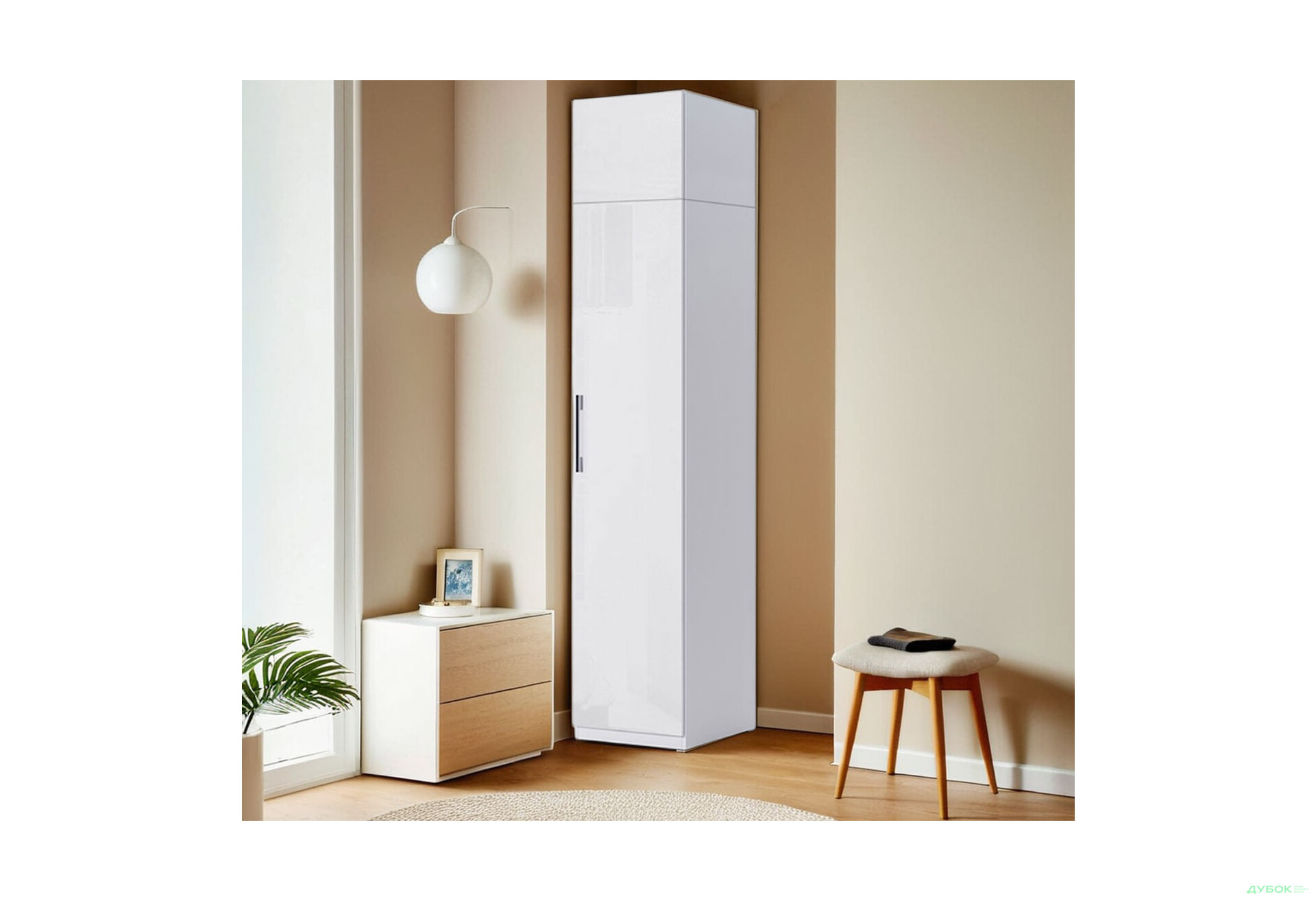 Шафа MiroMark Фемілі 1-дверна з антресолею 45 см Біла, серія Н - Зображення 3 Зображення 3 - Шафа MiroMark Фемілі 1-дверна з антресолею 45 см Біла, серія Н