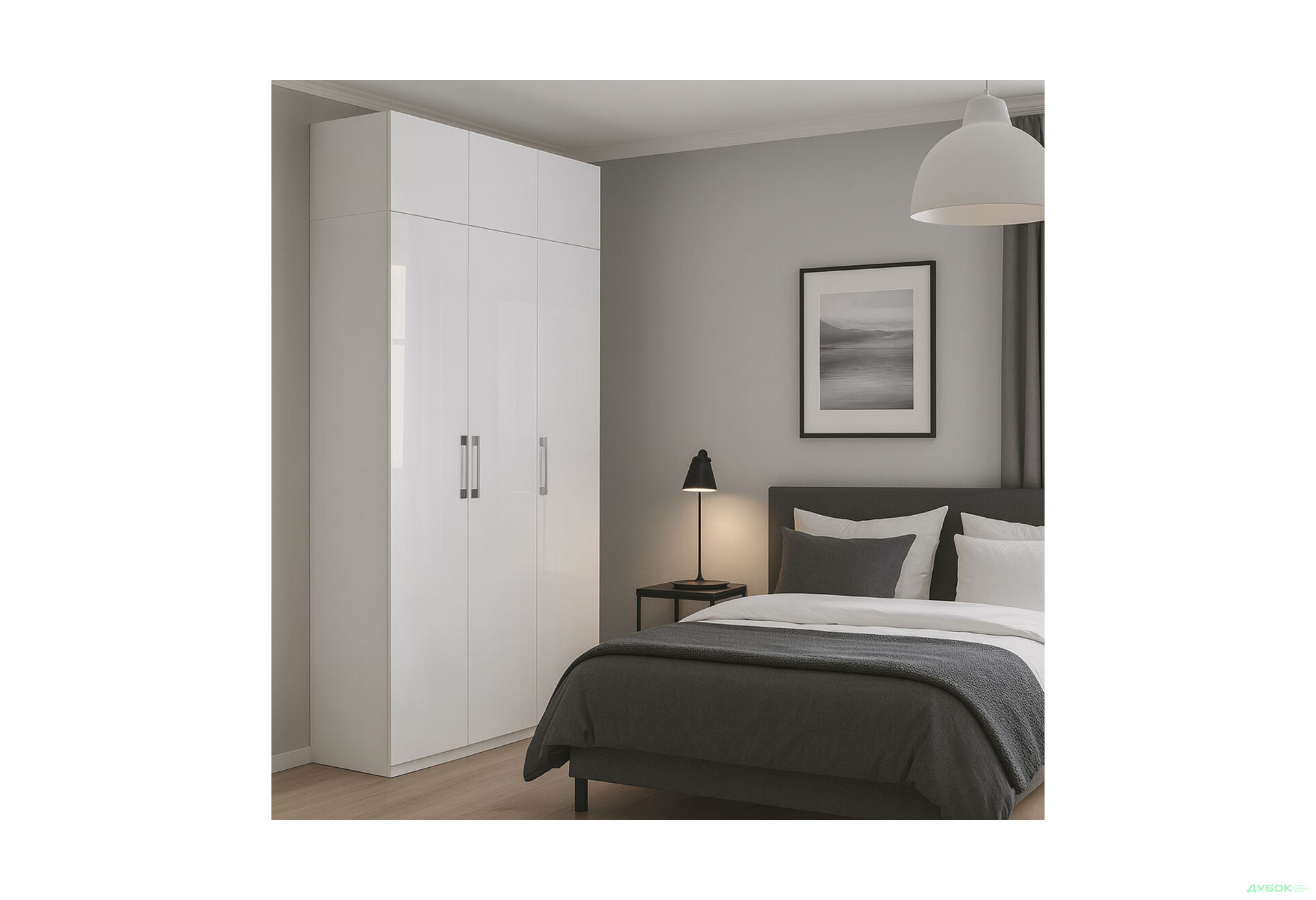 Шкаф МироМарк Фемили 3-дверный с антресолью 134 см Белый, серия Н - Изображение 2 Изображение 2 - Шкаф МироМарк Фемили 3-дверный с антресолью 134 см Белый, серия Н