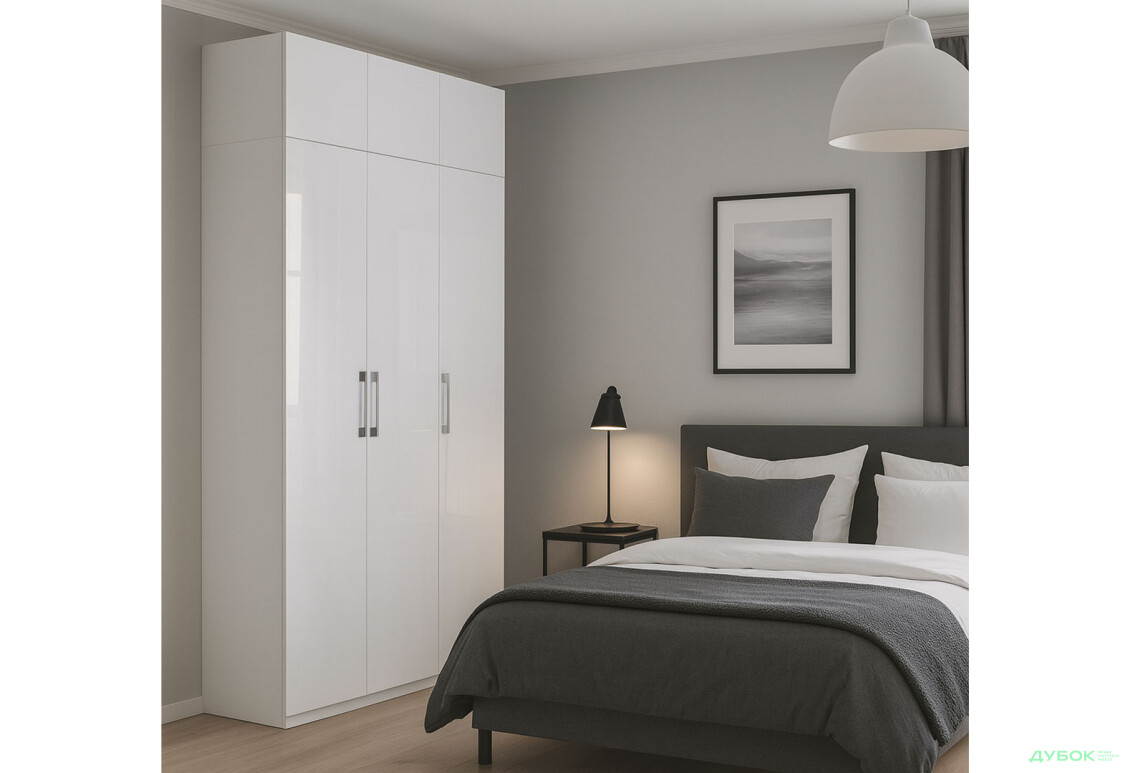 Изображение 2 - Шкаф МироМарк Фемили 3-дверный с антресолью 134 см Белый, серия Н